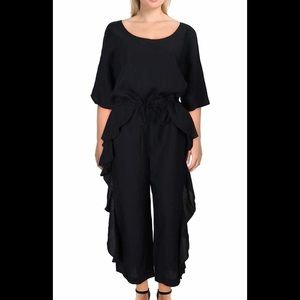 French Connection Womens Dae Belted Frill Jumpsuit